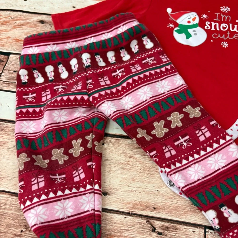Baby Essentials Red Snowflake Baby Outfit - Picture 2 of 5